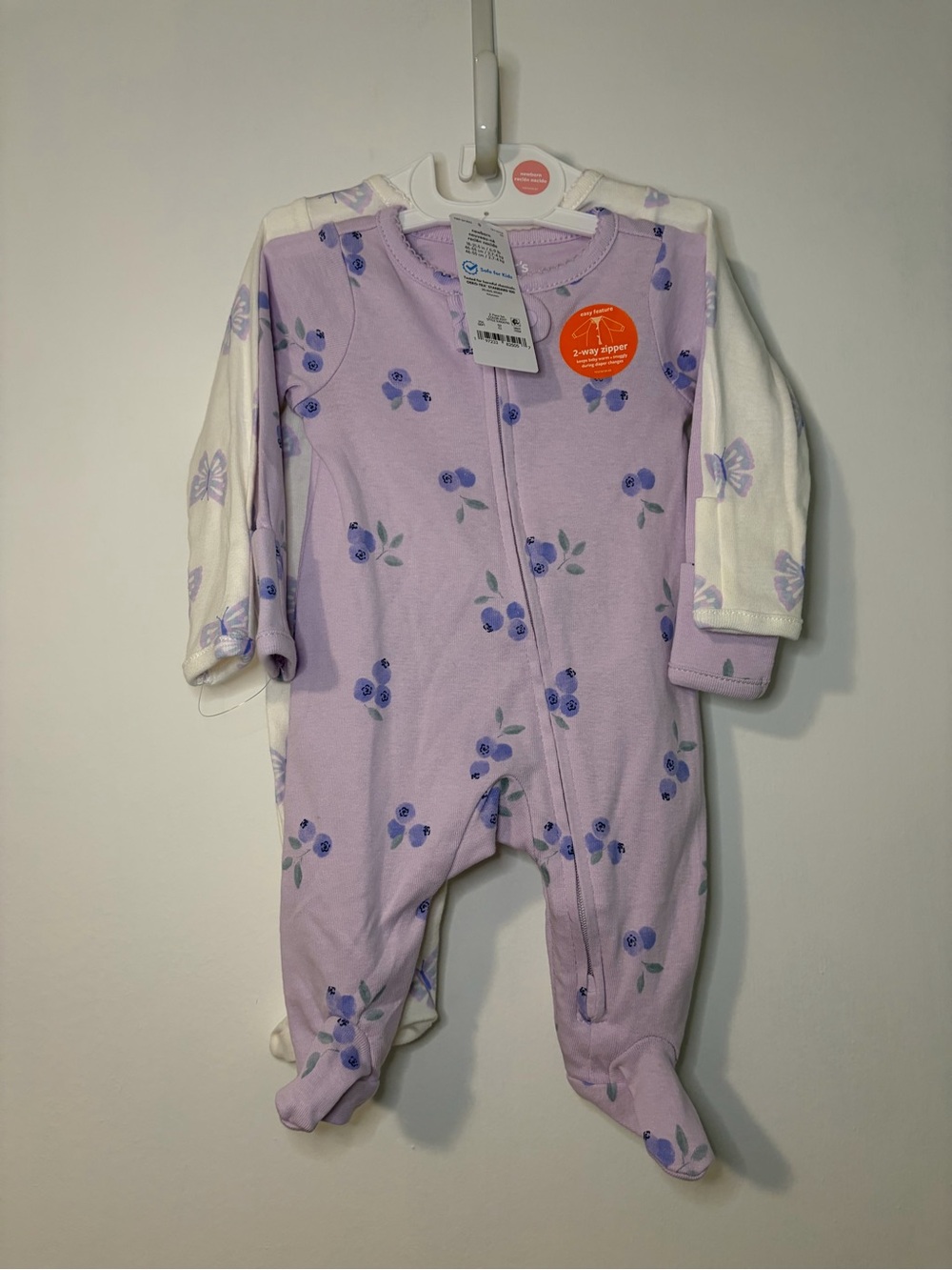 Carter’s Lavender Floral and Cream Footed One-Piece Set